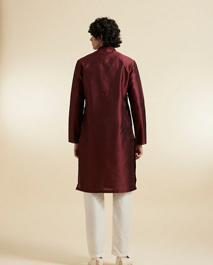 Diwas Men Festive Maroon Kurta Pajama