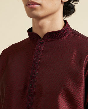 Diwas Men Festive Maroon Kurta Pajama