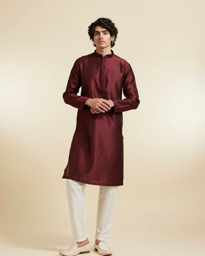 Diwas Men Festive Maroon Kurta Pajama