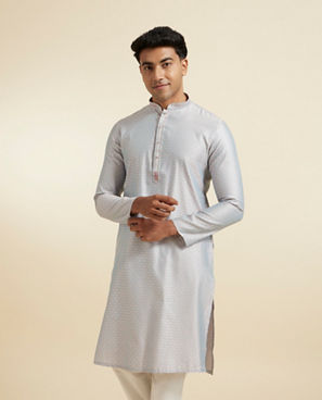 Diwas Men Elegant Light Grey Kurta Pajama