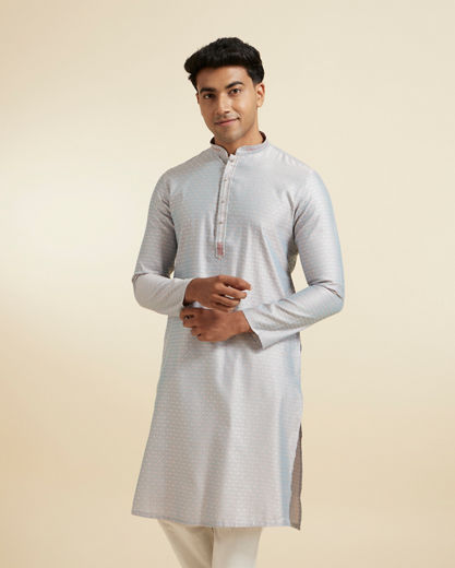 Diwas Men Elegant Light Grey Kurta Pajama