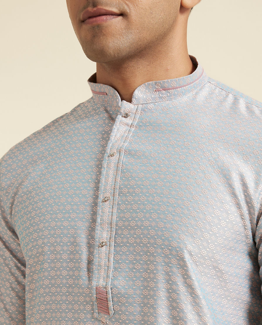 Diwas Men Elegant Light Grey Kurta Pajama