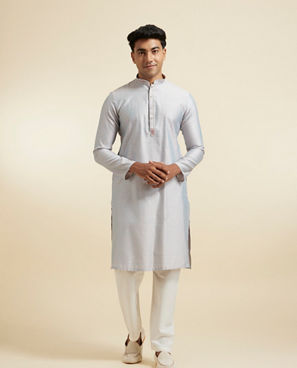 Diwas Men Elegant Light Grey Kurta Pajama