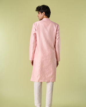 Diwas Men Pink Opulence Silk Kurta Pajama