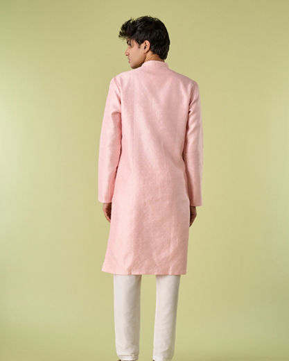 Diwas Men Pink Opulence Silk Kurta Pajama