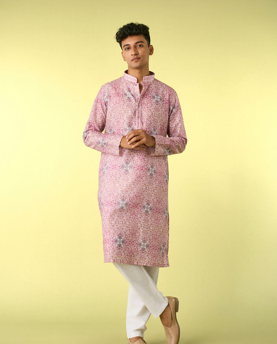 Diwas Men Charming Pink Kurta Pajama