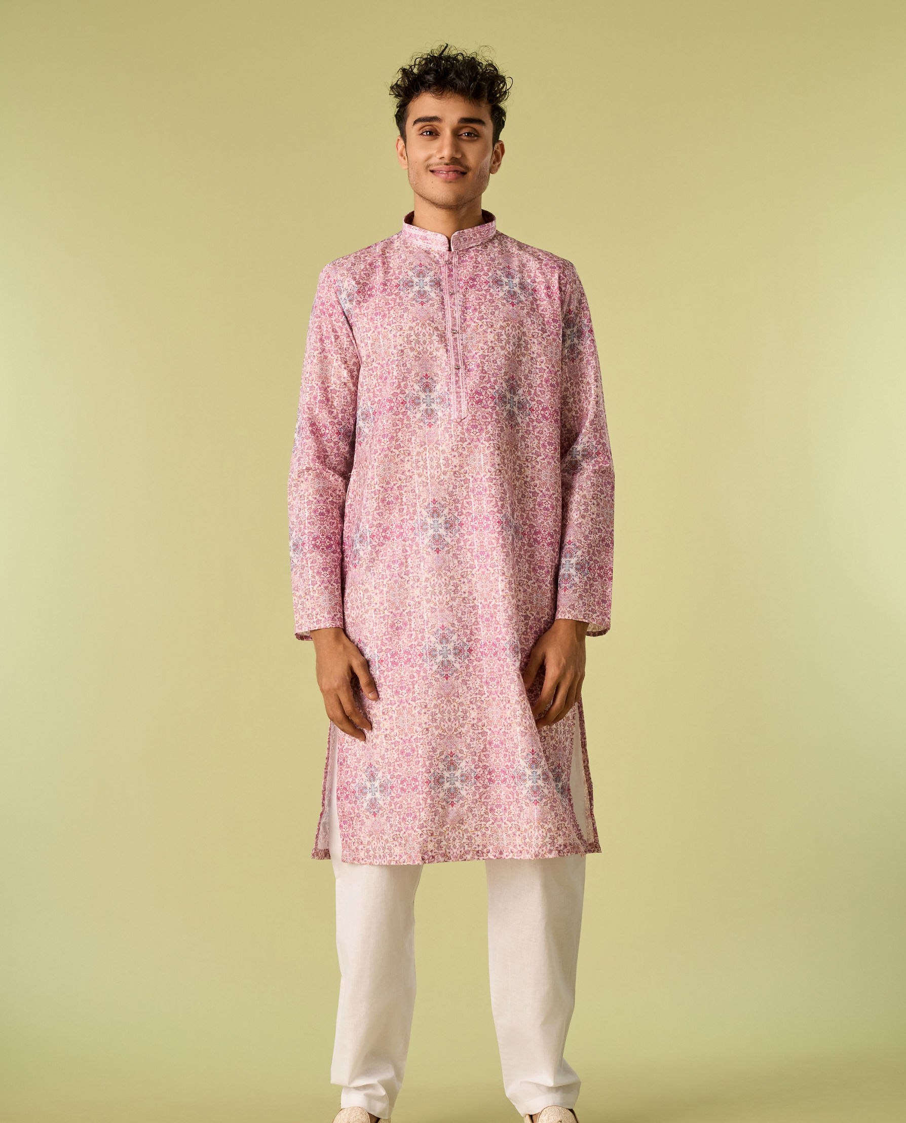 Diwas Men Charming Pink Kurta Pajama