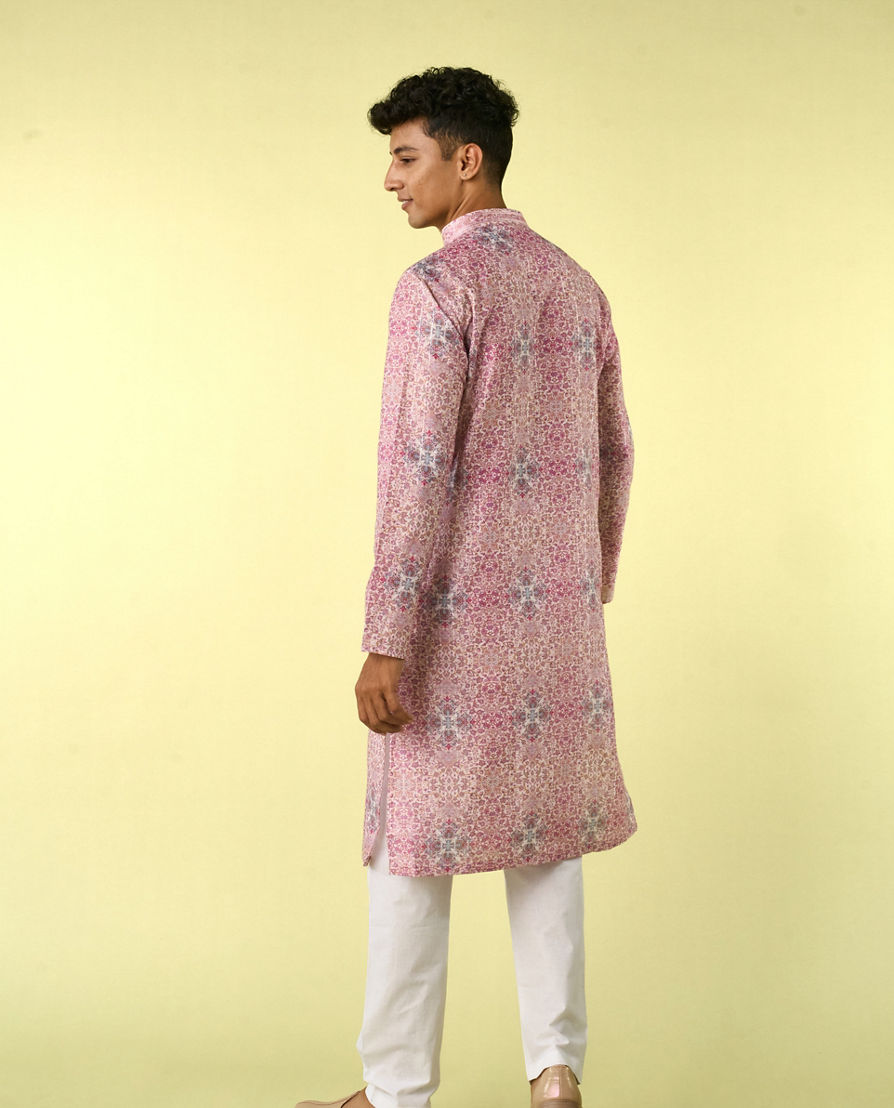 Diwas Men Charming Pink Kurta Pajama