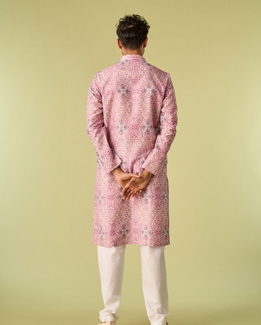 Diwas Men Charming Pink Kurta Pajama