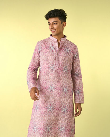 Diwas Men Charming Pink Kurta Pajama