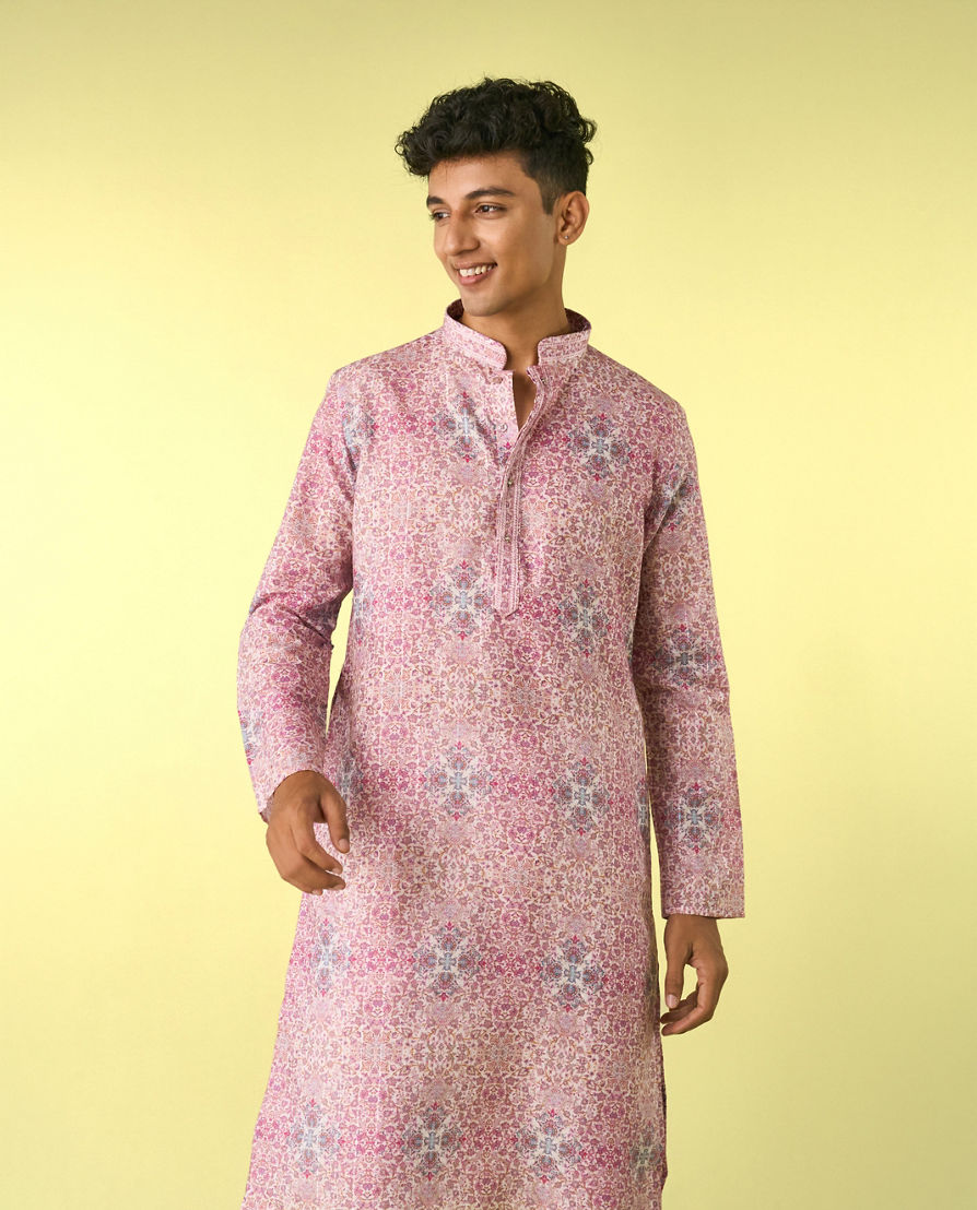Diwas Men Charming Pink Kurta Pajama