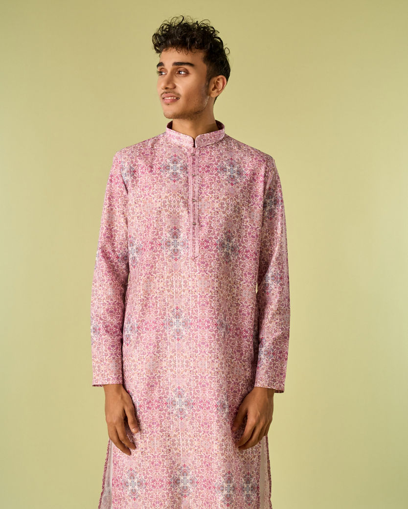 Diwas Men Charming Pink Kurta Pajama