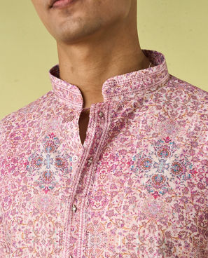 Diwas Men Charming Pink Kurta Pajama