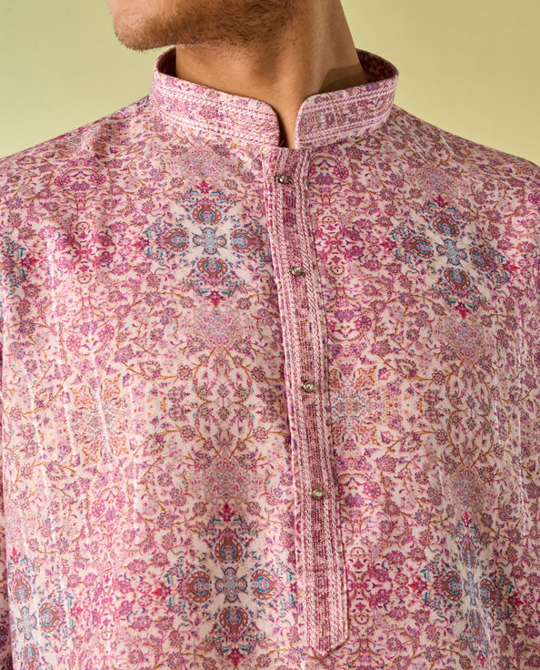 Diwas Men Charming Pink Kurta Pajama
