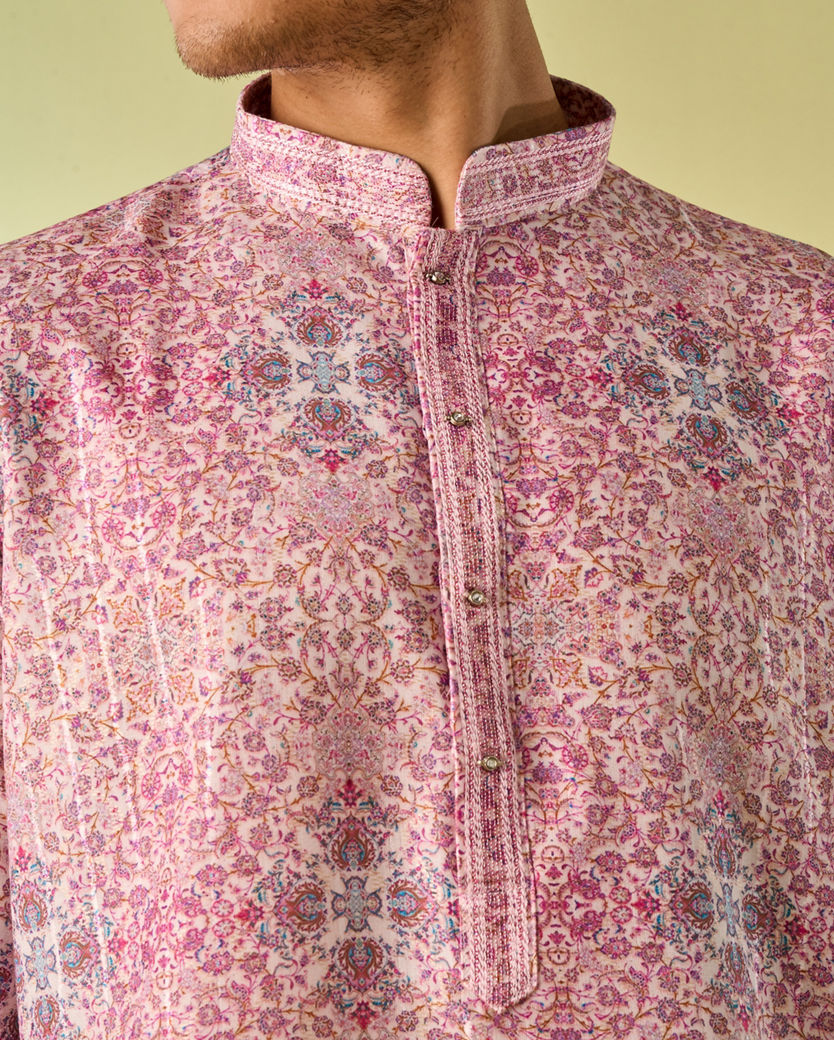 Diwas Men Charming Pink Kurta Pajama