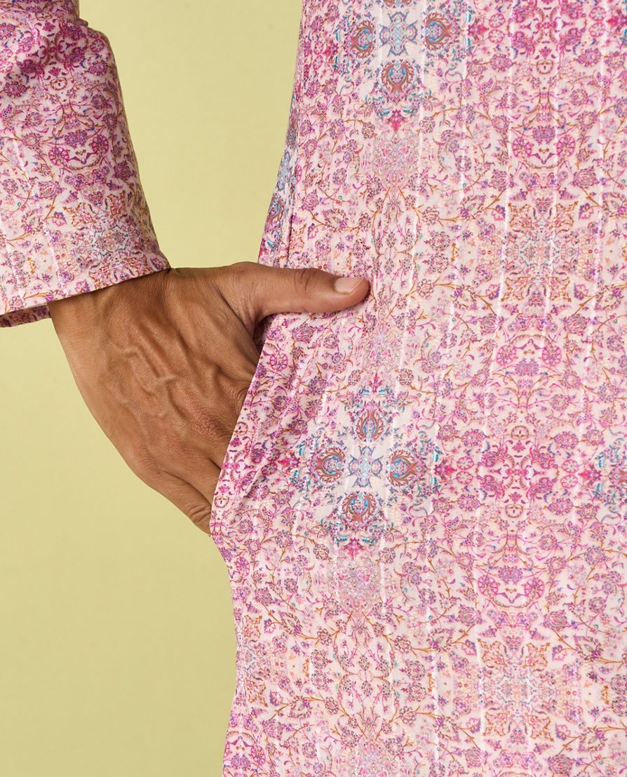 Diwas Men Charming Pink Kurta Pajama