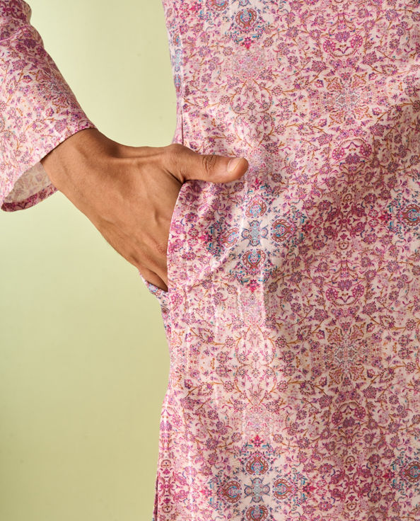Diwas Men Charming Pink Kurta Pajama