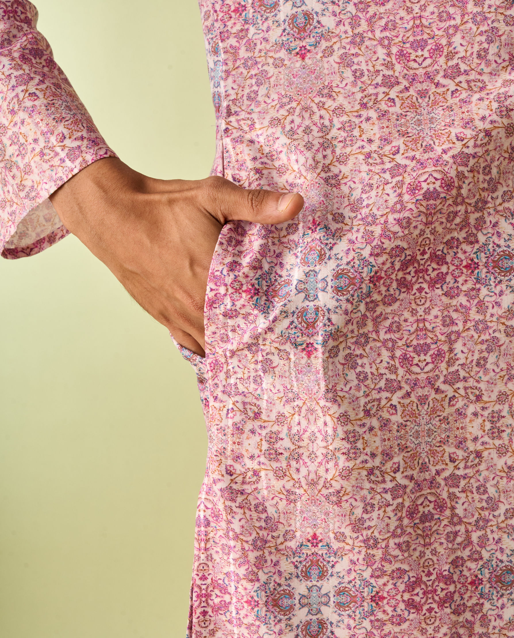 Diwas Men Charming Pink Kurta Pajama