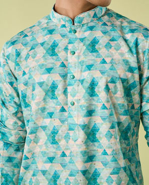 Diwas Men Evening Elegance Aqua Green Kurta Pajama