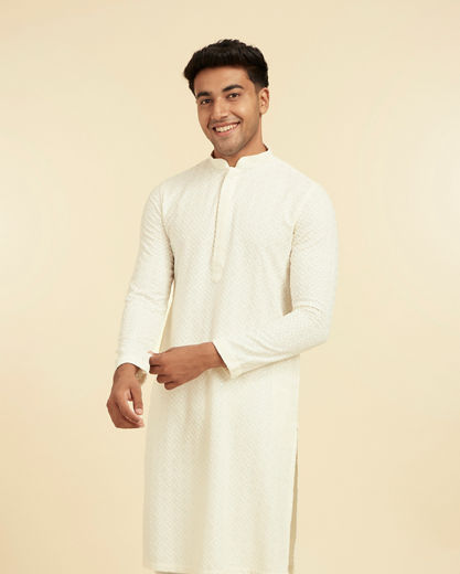 Diwas Men Cream Colored Elegance Kurta Pajama