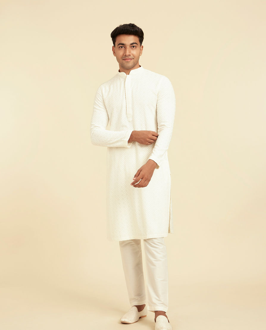 Diwas Men Cream Colored Elegance Kurta Pajama
