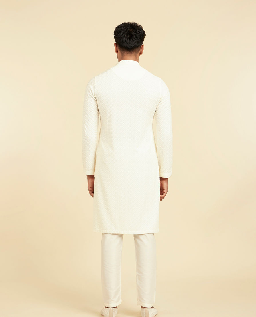 Diwas Men Cream Colored Elegance Kurta Pajama