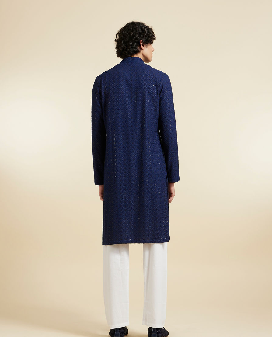 Diwas Men Dark Blue Elegance Kurta Pajama