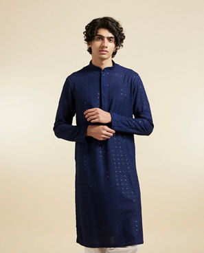 Diwas Men Dark Blue Elegance Kurta Pajama