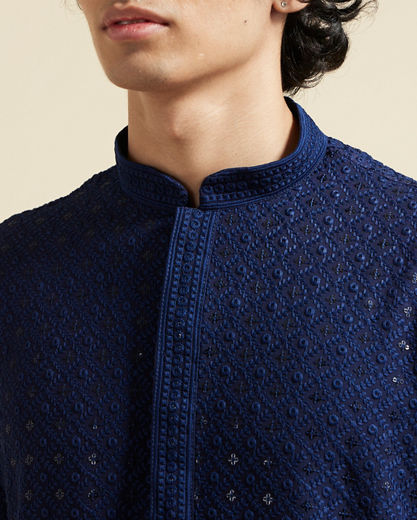 Diwas Men Dark Blue Elegance Kurta Pajama