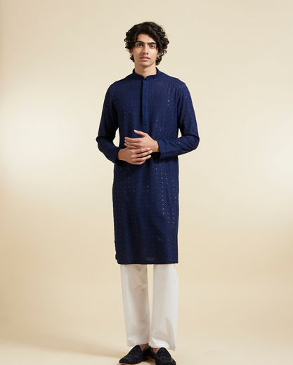 Diwas Men Dark Blue Elegance Kurta Pajama