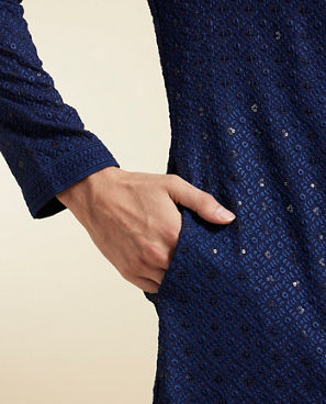 Diwas Men Dark Blue Elegance Kurta Pajama