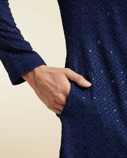 Diwas Men Dark Blue Elegance Kurta Pajama