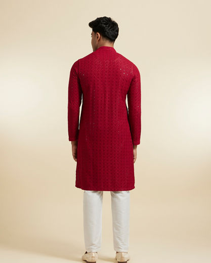 Diwas Men Maroon Elegance Kurta Pajama