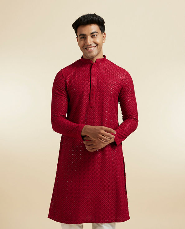 Diwas Men Maroon Elegance Kurta Pajama