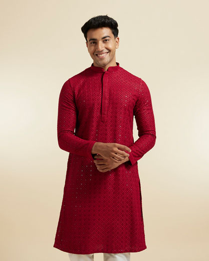 Diwas Men Maroon Elegance Kurta Pajama