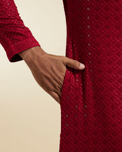 Diwas Men Maroon Elegance Kurta Pajama