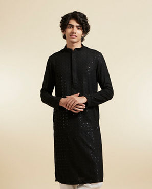 Diwas Men Black Elegance Kurta Pajama