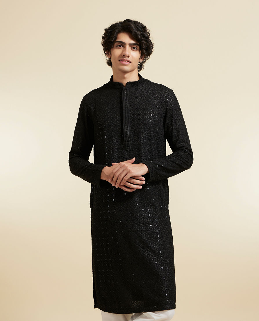 Diwas Men Black Elegance Kurta Pajama