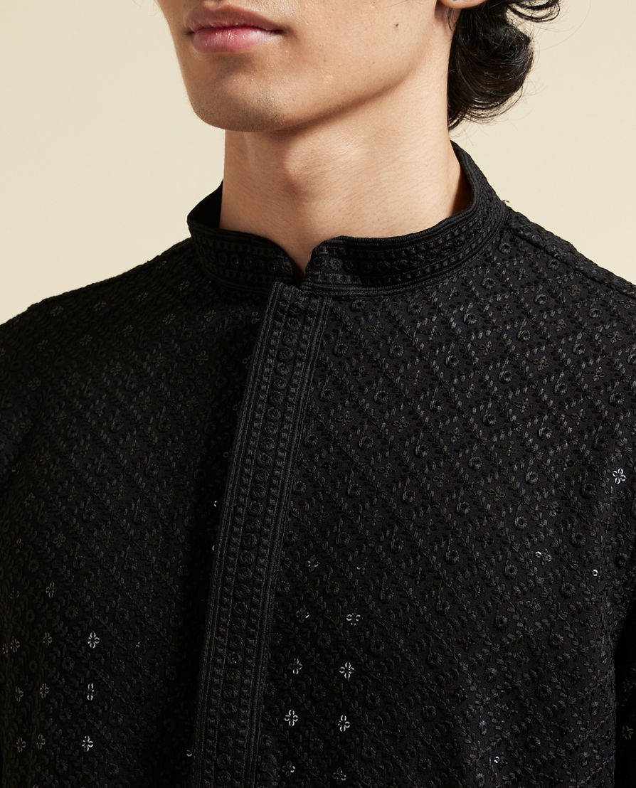 Diwas Men Black Elegance Kurta Pajama