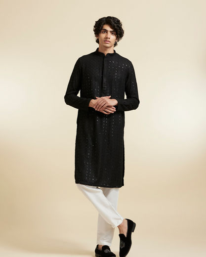Diwas Men Black Elegance Kurta Pajama