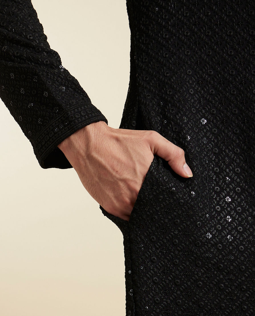 Diwas Men Black Elegance Kurta Pajama