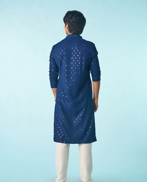 Diwas Men Dark Blue Royal Opulence Kurta Pajama