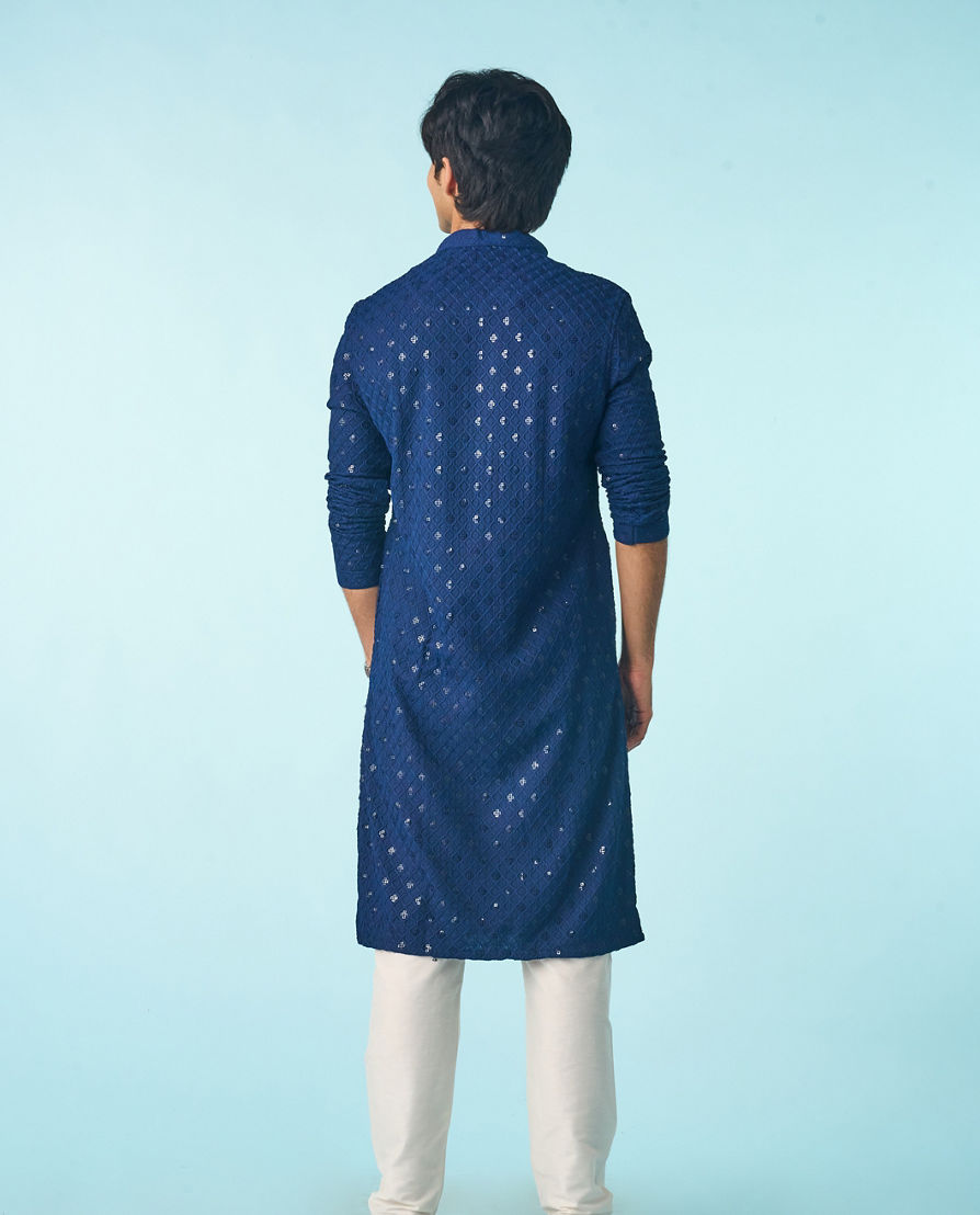 Diwas Men Dark Blue Royal Opulence Kurta Pajama