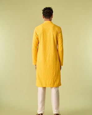Diwas Men Mellow Yellow Traditional Kurta Pajama