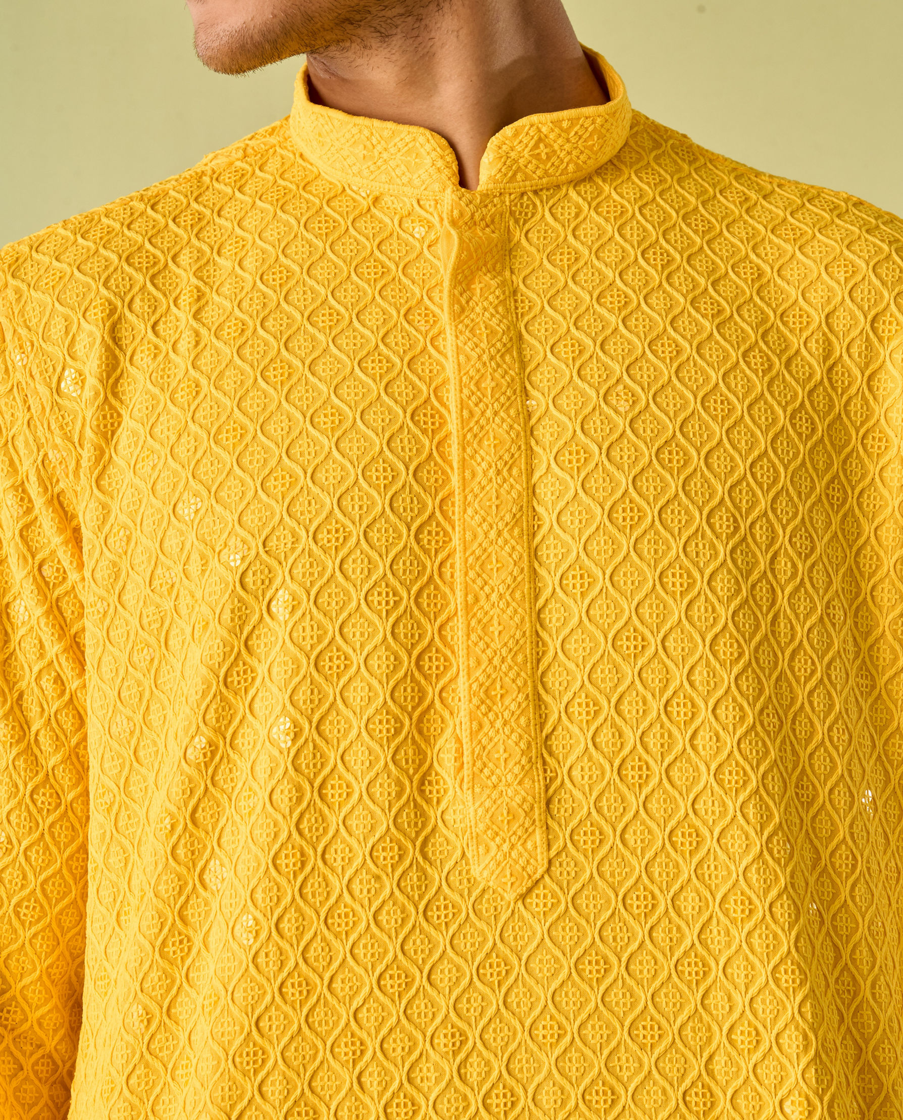 Diwas Men Mellow Yellow Traditional Kurta Pajama