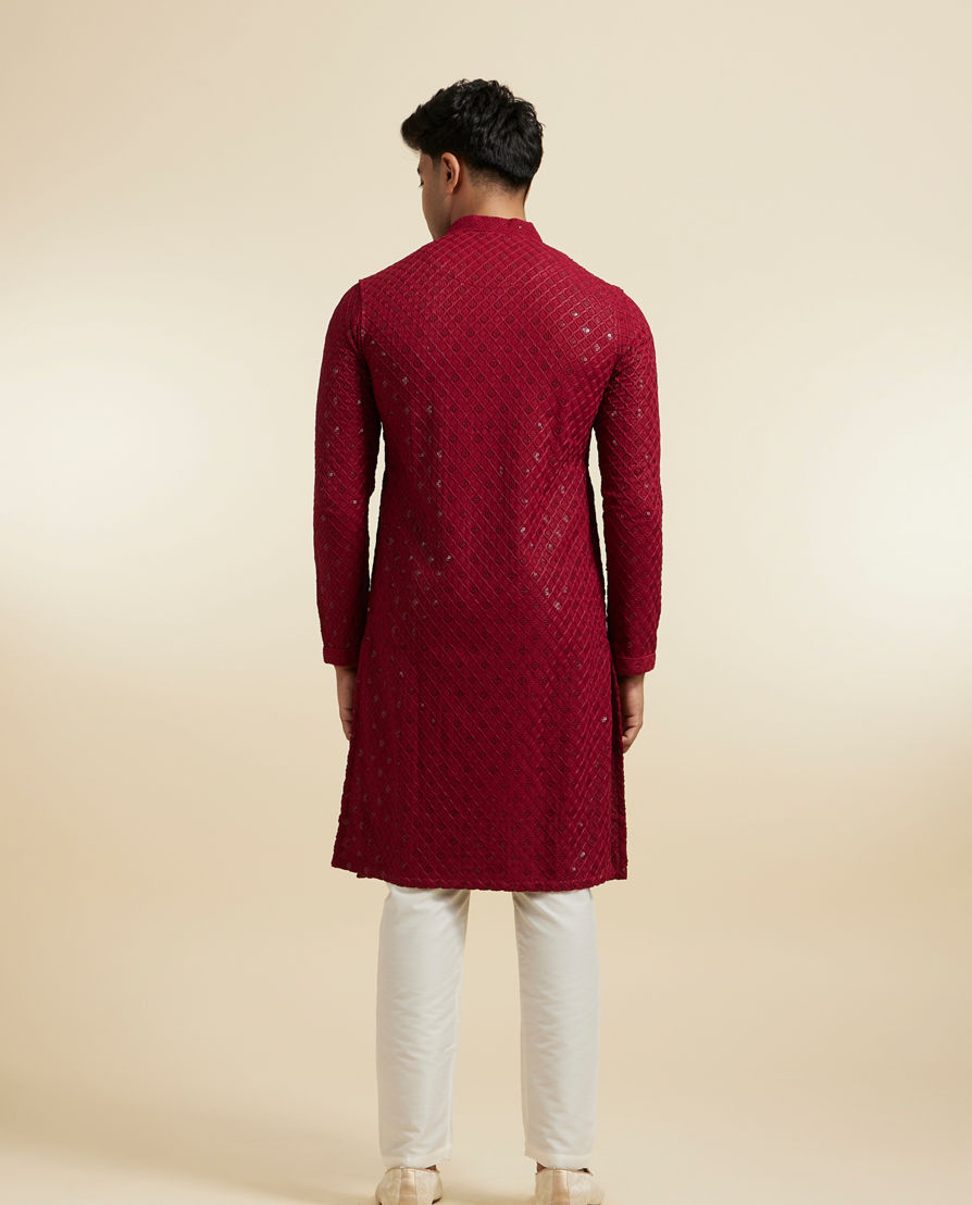 Diwas Men Maroon Majestic Kurta Pajama