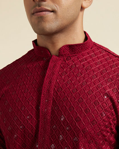 Diwas Men Maroon Majestic Kurta Pajama
