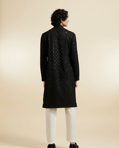 Diwas Men Viscose Black Kurta Pajama