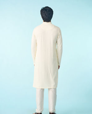 Diwas Men Elegant Cream Celebration Kurta Pajama