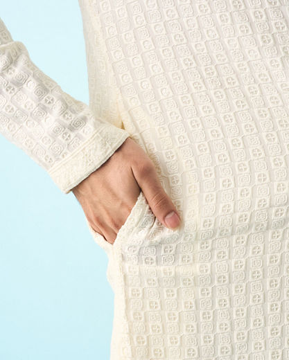 Diwas Men Elegant Cream Celebration Kurta Pajama